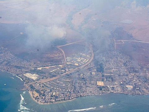 The historic coastal town on the island of Maui was almost completely destroyed by the fast-moving inferno.