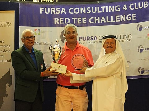 SGSC Club Captain Mr Ravi AE (left) Vikar Mustafa (centre) and His Excellency Dr Mohammed Saeed Al Kindi Board Advisor at Fursa and former environment minister of the UAE (right)