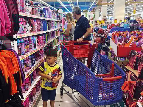 Residents enjoy some back-to-school shopping at Carrefour in Mall of the Emirates