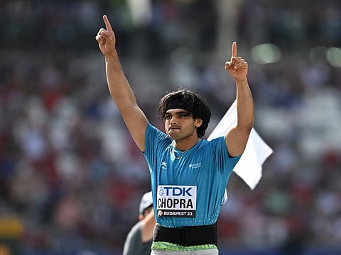 India's Neeraj Chopra at the World Athletics Championship in Budapest, Hungary 