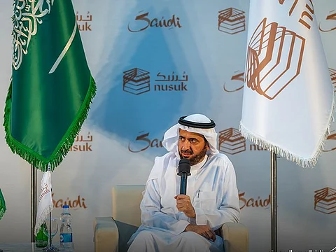 Saudi Minister of Hajj and Umrah Tawfiq Al Rabiah opens the Nusuk roadshow in Dhaka.