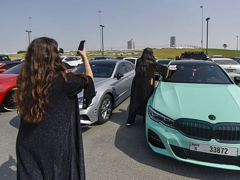 Women from all walks of life got behind the wheels of supercars, hatchbacks and also rode motorcycles during the rally  