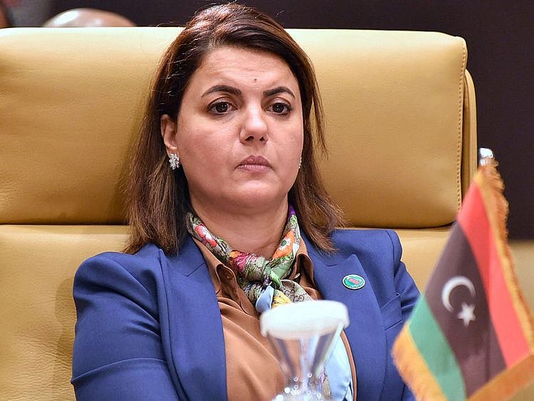 Abdul Hamid Dbeibah, who heads the government of national unity in the capital, Tripoli, also referred Foreign Minister Najla Mangoush (above) for investigation over the meeting, which was the first ever between top diplomats of Libya and Israel.
