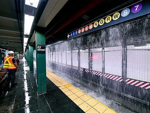 During the course of the morning, 1.8 million gallons of water poured into the station, MTA said.