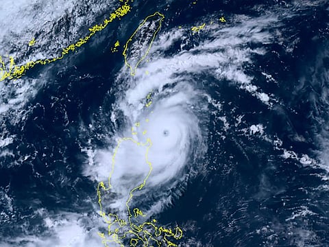 Typhoon Saola moving north towards Taiwan.