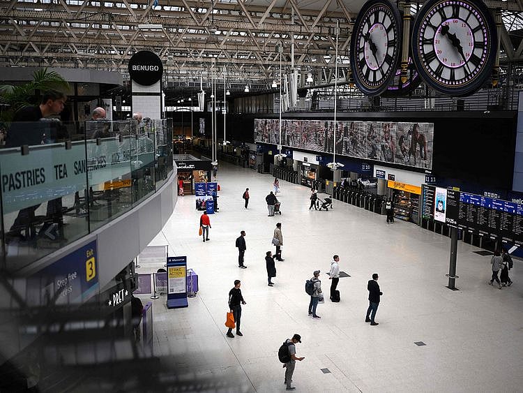 Waterloo train station London strike