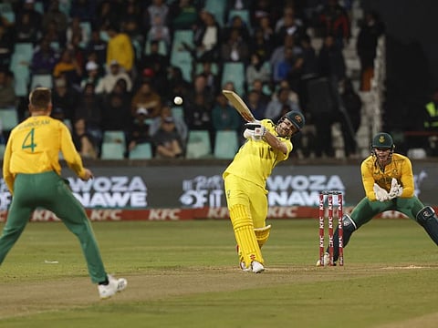 Australia's Travis Head takes the aggressive route during the second T20I against South Africa at Kingsmead Cricket Ground in Durban on Sunday.