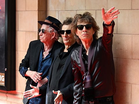 Keith Richards, Ron Wood and Mick Jagger of the legendary British rock band The Rolling Stones.