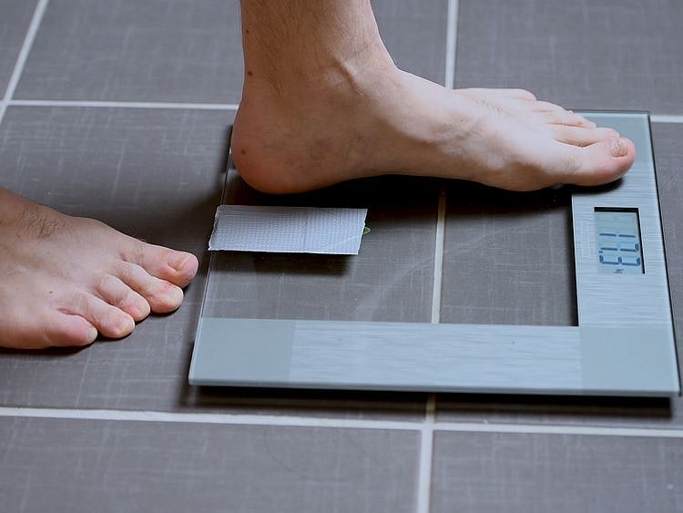 bathroom scale stock