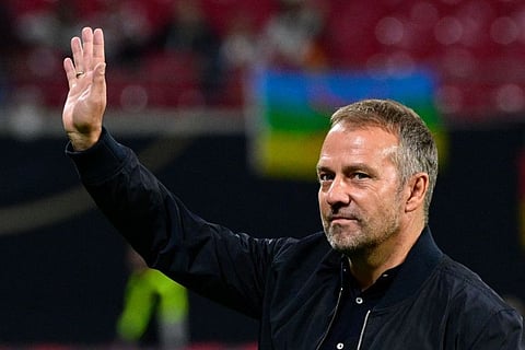 Germany's coach Hans-Dieter Flick waves prior to the Uefa Nations League match against Hungary in Leipzig, eastern Germany on September 23.