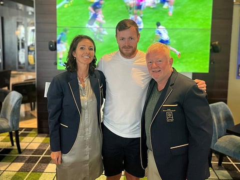 Lady Captain Ingrid Kruidenier (left) Nathan Quigley (centre) Mens Captain Steve Campbell (right)