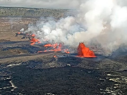 Kilauea, one of the most active volcanoes in the world, erupts in Hawaii.