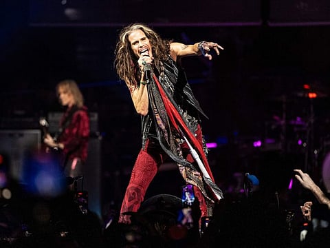 Steven Tyler of Aerosmith performs during night one of their 'Peace Out: The Farewell Tour' on Sept. 2, 2023, at Wells Fargo Center in Philadelphia.