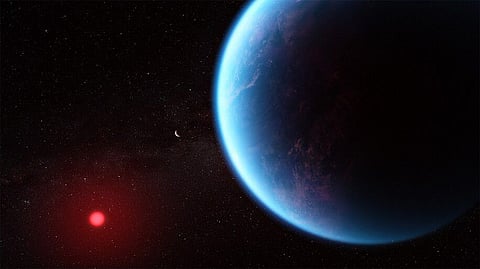An illustration of what exoplanet K2-18 b may look like. 