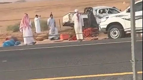 The nurse assisting road crash victims. 