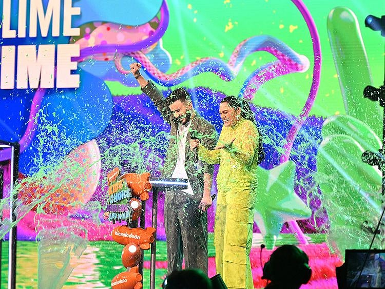Ossy Marwah and Jessie J perform during the Nickelodeon Kids' Choice Awards Abu Dhabi 2023 at Etihad Arena on Sept. 16, 2023 in Abu Dhabi. 