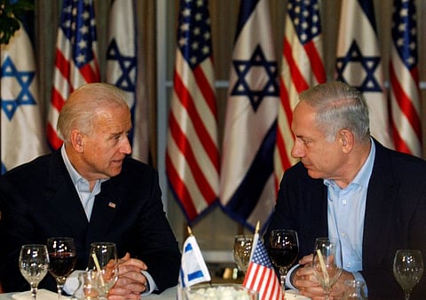 Biden with Netanyahu in Jerusalem on March 9, 2010.   Instead of meeting at the White House - Netanyahu’s preferred venue - the two leaders ended up arranging their talks on the sidelines of the UN General Assembly in New York.