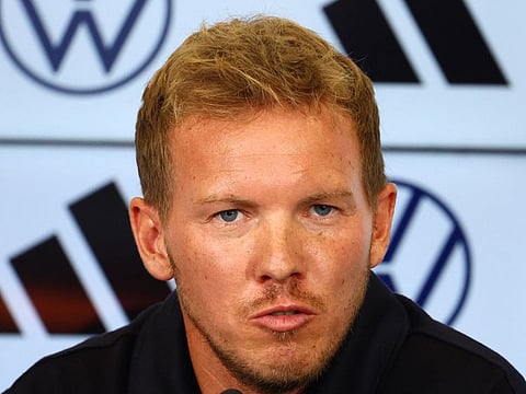 Julian Nagelsmann addresses the media after being named the new German national team coach.