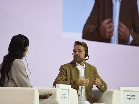 Düzyatan during a 'Conversation with Engin Altan' session at Arab Media Forum 2023 in Dubai on Tuesday