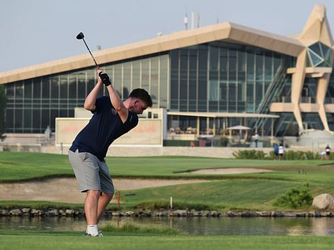 Oscar Craig teeing of on the 18th hole