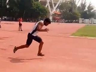 Watch: Lone sprinter runs in 100-metre final as others flee dope test