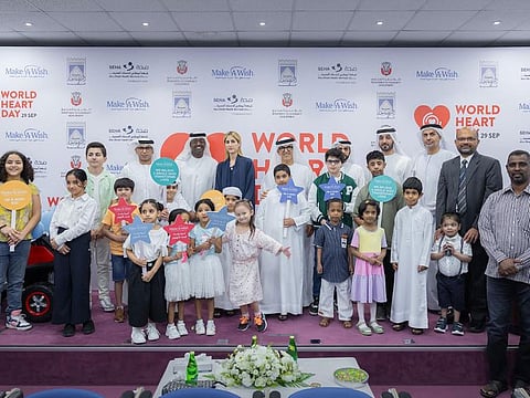 The young beneficiaries of the World Heart Day initiative.