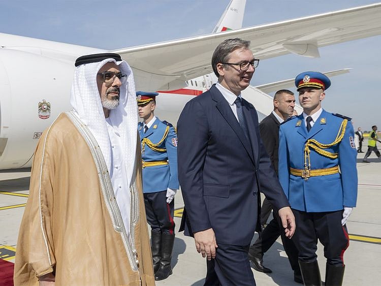 Sheikh Khaled bin Mohamed bin Zayed Al Nahyan, Crown Prince of Abu Dhabi, arrives in Serbia on a working visit.