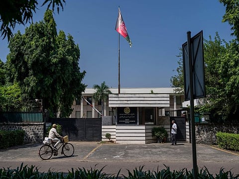 The Afghan Embassy in New Delhi.  