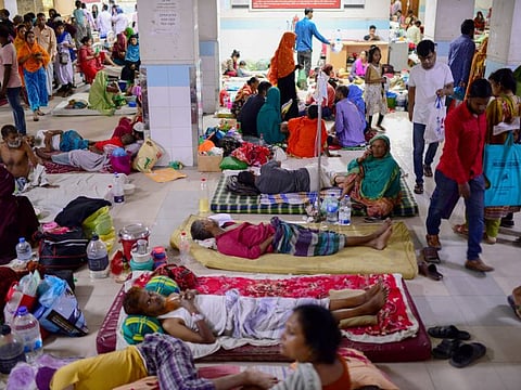 Dengue patients receive treatment at Mugda Medical College and Hospital in Dhaka.