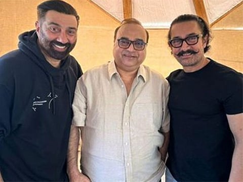 Sunny Deol, Rajkumar Santoshi and Aamir Khan 
