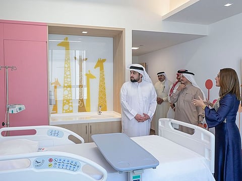Sheikh Ahmed bin Mohammed bin Rashid Al Maktoum, Second Deputy Ruler of Dubai, touring Saudi German Hospital in Al Barsha