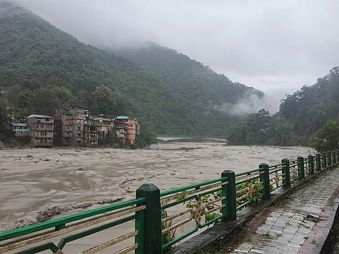 Release of water from the Chungthang dam led to a sudden increase in water level upto 15-20 feet high downstream, the Army PRO said.