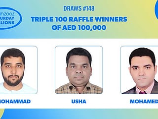 Trio win Dh100,000 each in Mahzooz Draw