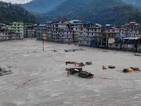 The flood began shortly after midnight Wednesday, when a glacial lake high in the mountains overflowed after a heavy rainfall.