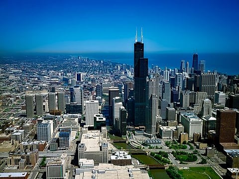 Chicago skyline.