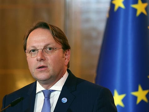 In a post on social media site X, Varhelyi (above) - a Hungarian who is European Commissioner for Neighbourhood and Enlargement - also said all payments were “immediately suspended”.