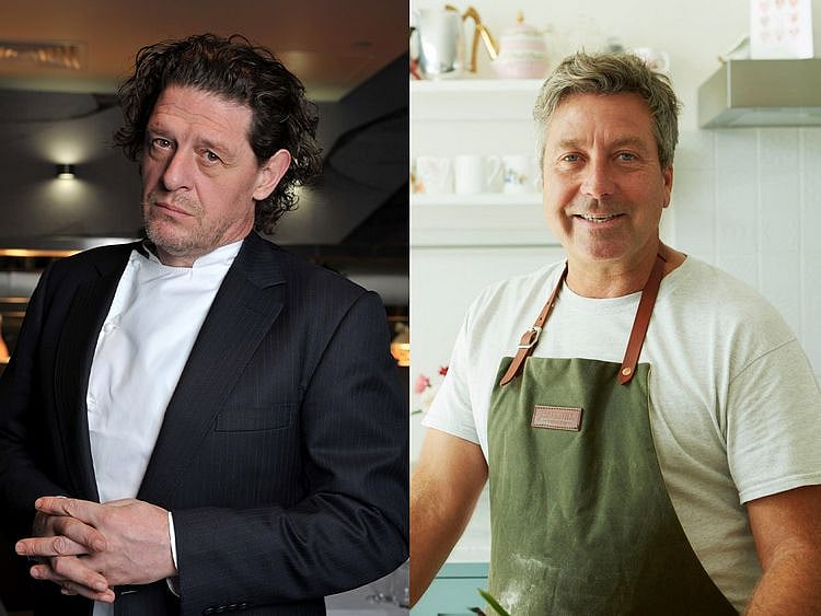 Chef Marco Pierre White (left) and chef John Torode (right)