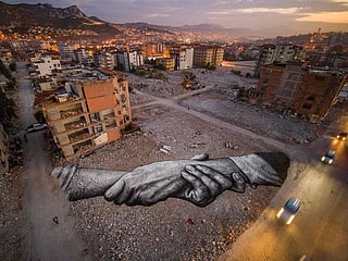 'Working on the rubble': Artist paints on quake-hit Turkey city
