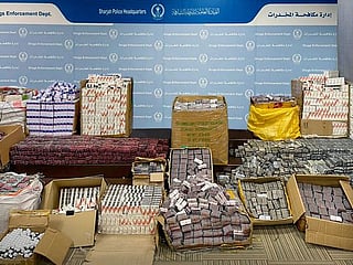 Sharjah Police arrest 32 members of an international gang, seize Dh14 million worth illegal drugs