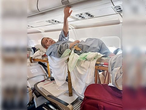 Saqib Javed was rushed to the hospital due to a severe brain-related illness that left him paralysed and bedridden. He was finally flown home to Pakistan after 3-1/2 years in a hospital in the UAE. 