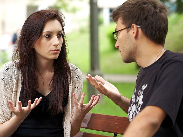 Two people fighting