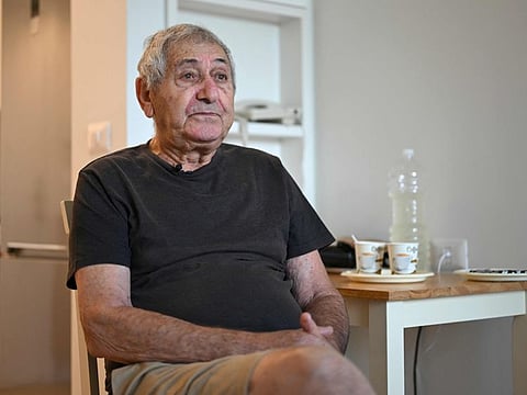 Yaakov Weissmann during an interview with the AFP in Modiin southeast of Tel Aviv on October 16, 2023.  