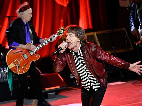 The Rolling Stones perform at a celebration for the release of their new album "Hackney Diamonds" on Thursday, Oct. 19, 2023, in New York.