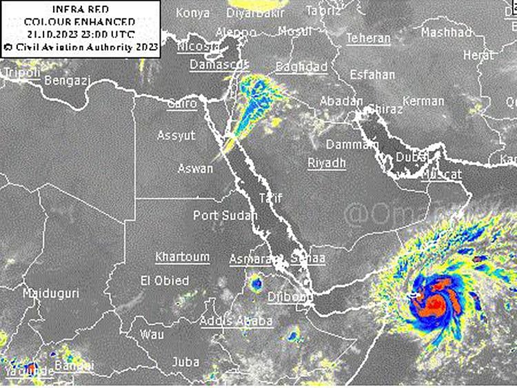 Meteorological data indicates that Cyclone Tej is intensifying and is likely to escalate to a category 4 cyclone within the next 24 hours.