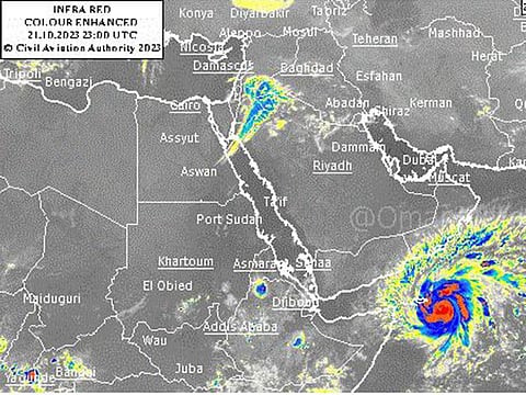 Meteorological data indicates that Cyclone Tej is intensifying and is likely to escalate to a category 4 cyclone within the next 24 hours.  