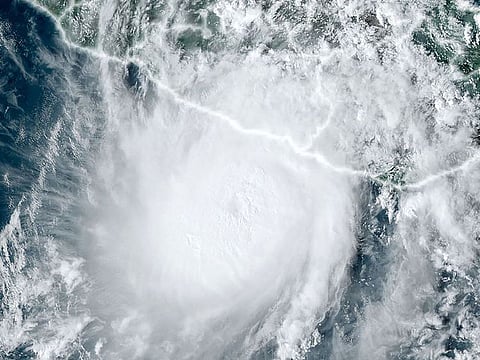 Hurricane Otis approaching Mexico's southern Pacific coast.
