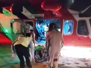 Video: Man airlifted to hospital after bike overturns in the desert