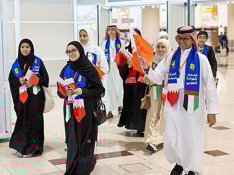 Contestants arrive at Dubai International Airport on Saturday