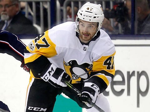 Pittsburgh Penguins forward Adam Johnson in action.