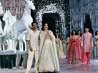 Bollywood actress Sonam Kapoor walks the ramp for the first time after giving birth to son Vayu